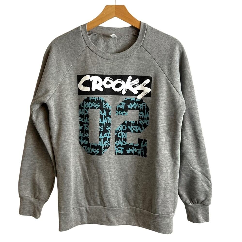 Crooks and Castles Sweatshirt 02 All City Grey Crew Neck Graphic Streetwear Sz S